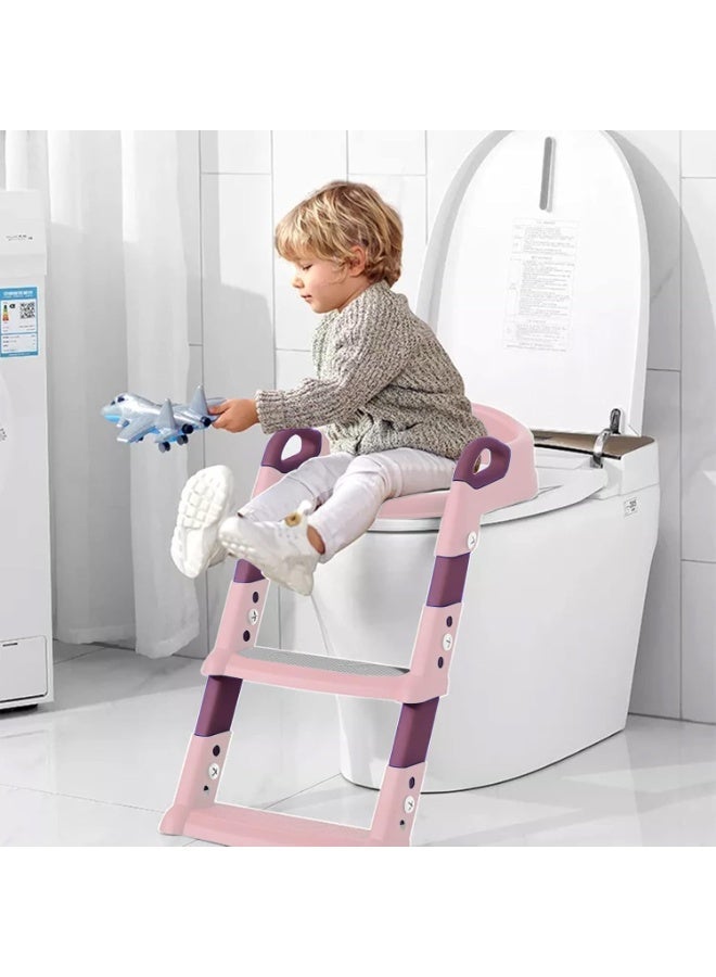 ممز بلانيت مقعد تدريب على استخدام النونية فيرست بوتي للأطفال، مقعد مرحاض 2 في 1 للتدريب على استخدام النونية، كرسي صغير للحمام واقي من الرذاذ ووسادة مضادة للانزلاق -سلم حمام للأطفال -سلم متعدد الاستخدامات -أدوات تدريب الأطفال على الحمام -أدوات حمام للأطفال - Image 2